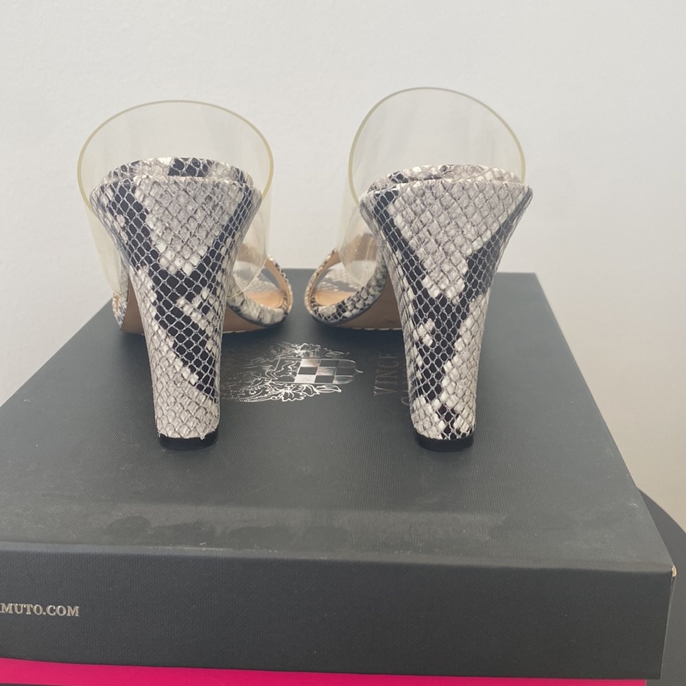 Vince Camuto Velima Black And White Python Sandal… - image 3